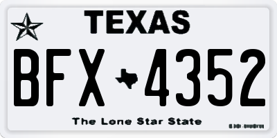 TX license plate BFX4352
