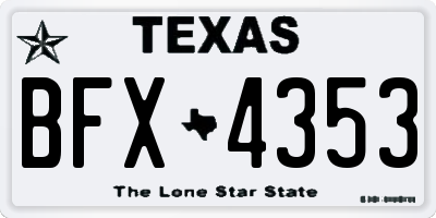TX license plate BFX4353