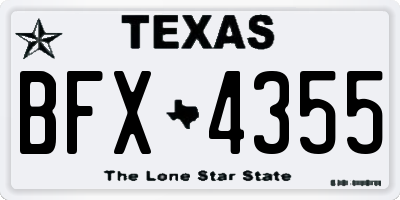 TX license plate BFX4355