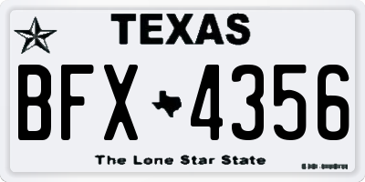 TX license plate BFX4356