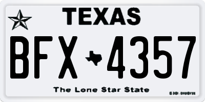TX license plate BFX4357