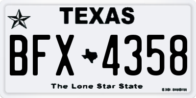 TX license plate BFX4358