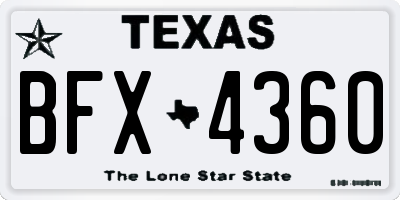 TX license plate BFX4360