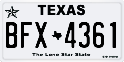 TX license plate BFX4361