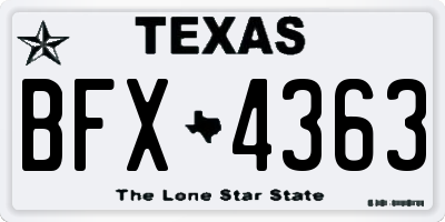 TX license plate BFX4363