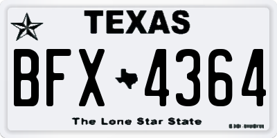 TX license plate BFX4364