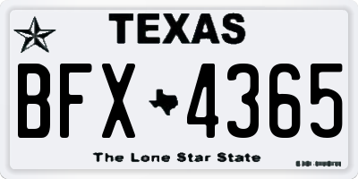 TX license plate BFX4365