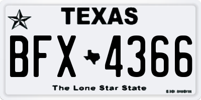 TX license plate BFX4366