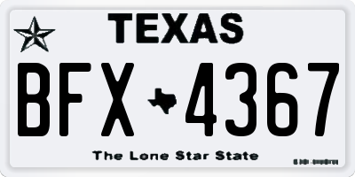 TX license plate BFX4367