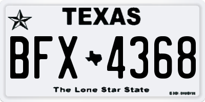 TX license plate BFX4368