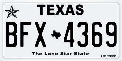 TX license plate BFX4369