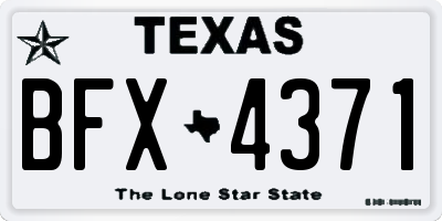TX license plate BFX4371