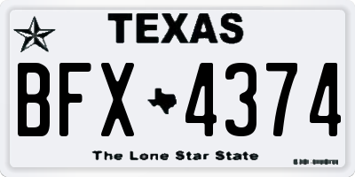 TX license plate BFX4374