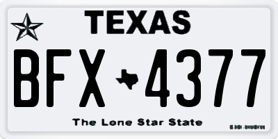 TX license plate BFX4377