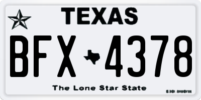 TX license plate BFX4378