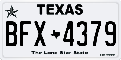 TX license plate BFX4379