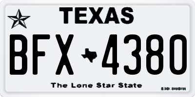 TX license plate BFX4380
