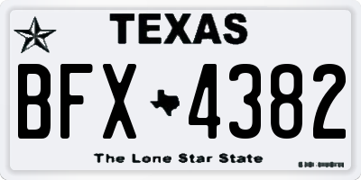 TX license plate BFX4382