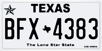TX license plate BFX4383