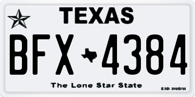 TX license plate BFX4384