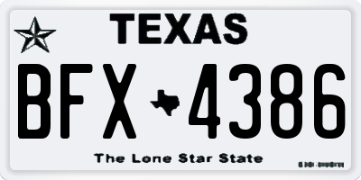 TX license plate BFX4386