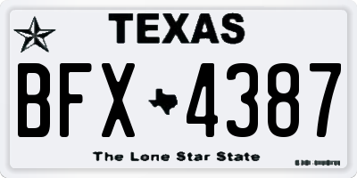 TX license plate BFX4387