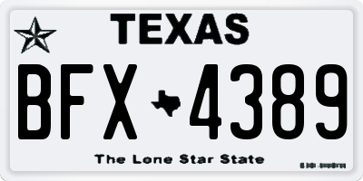 TX license plate BFX4389