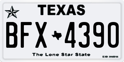 TX license plate BFX4390