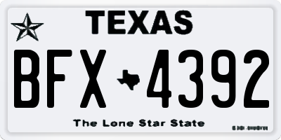 TX license plate BFX4392