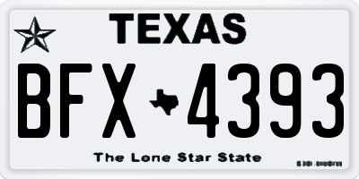 TX license plate BFX4393