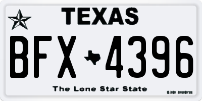TX license plate BFX4396