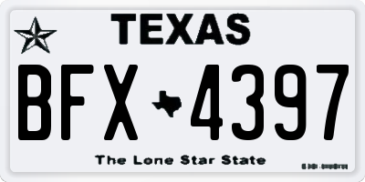 TX license plate BFX4397