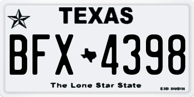 TX license plate BFX4398