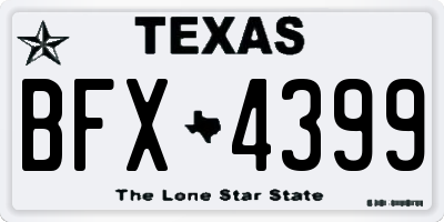 TX license plate BFX4399
