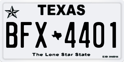 TX license plate BFX4401