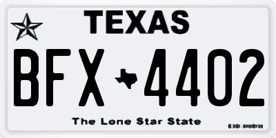 TX license plate BFX4402