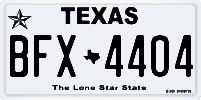 TX license plate BFX4404