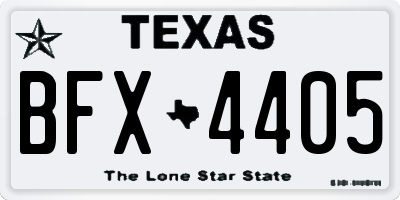 TX license plate BFX4405