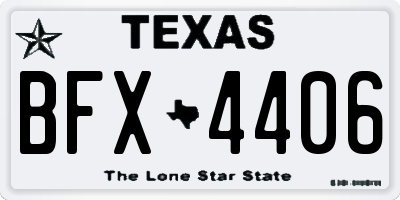 TX license plate BFX4406