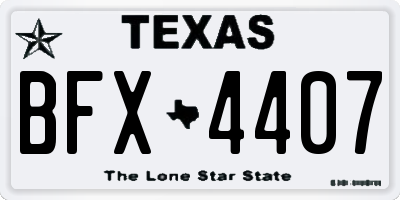 TX license plate BFX4407