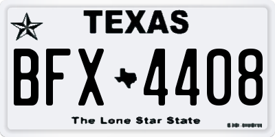 TX license plate BFX4408