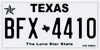 TX license plate BFX4410