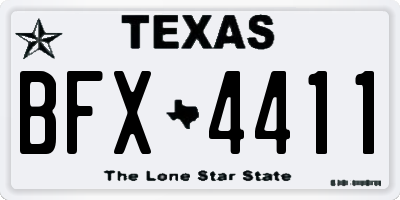 TX license plate BFX4411