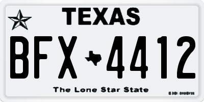 TX license plate BFX4412