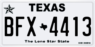 TX license plate BFX4413