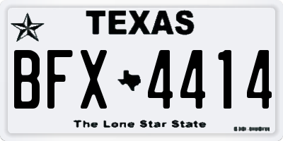 TX license plate BFX4414