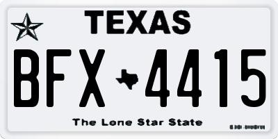 TX license plate BFX4415
