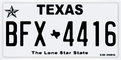 TX license plate BFX4416