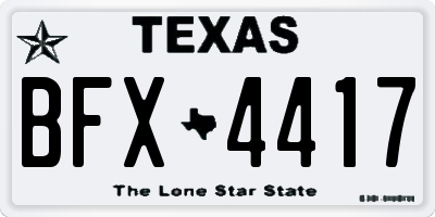 TX license plate BFX4417