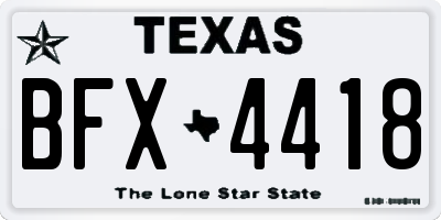 TX license plate BFX4418